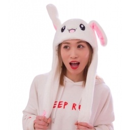 Gorro Conejo Kawaii Kpop Bts K-pop Mueve Las Orejas Blanco