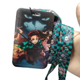 LLAVERO TARJETERO CON CINTA KIMETSU NO YAIBA