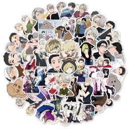 SET DE 50 PEGOTINES STICKERS DE YURI ON ICE