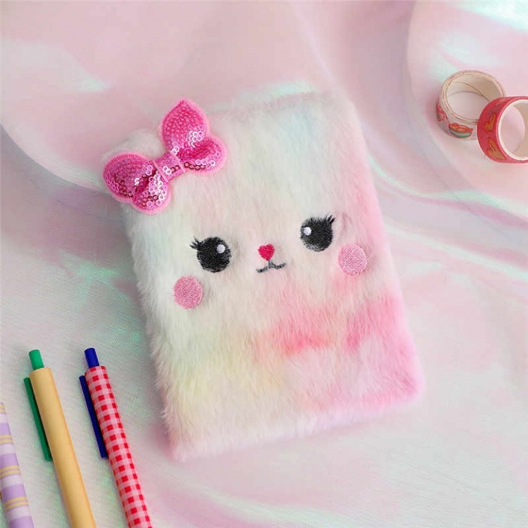 LIBRETA PELUCHE MOITA KAWAII CUTE GRANDE COLORES CLAROS PASTEL